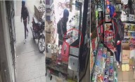 VIDEO. Violento asalto de motochorro en La Plata: le apuntó y empujó a una empleada en un comercio
