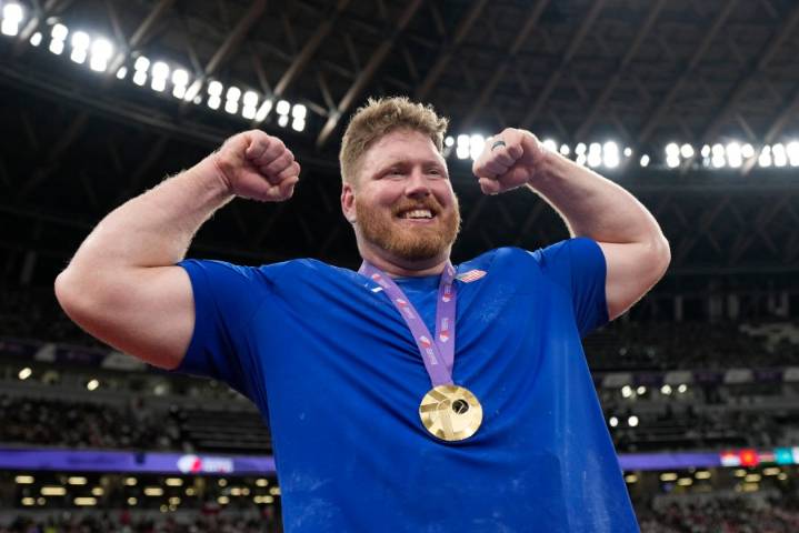 Ryan Crouser beats injury and wins his third world shot put title to go with three Olympics golds