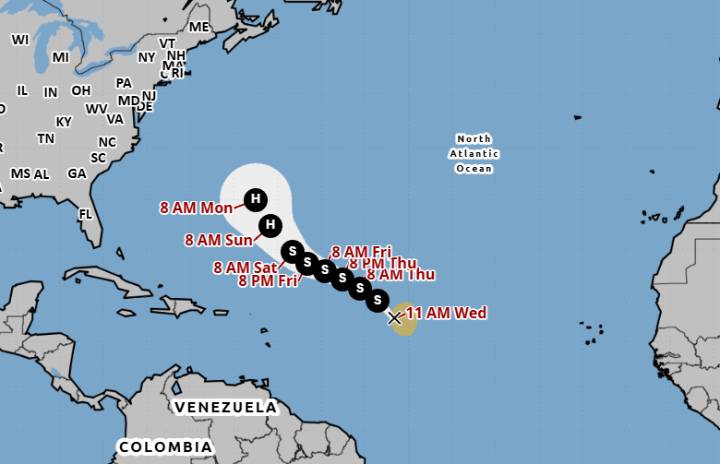 Tropical Storm Gabrielle forms in Atlantic, may intensify into hurricane by weekend