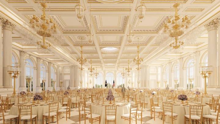 Donald Trump hará un cambio radical en el salón de baile que se construye en la Casa Blanca