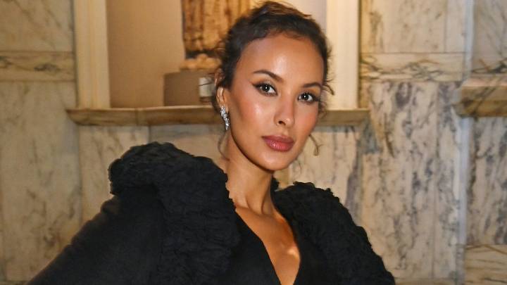 Maya Jama puts a feather and lace twist on the Little Black Dress