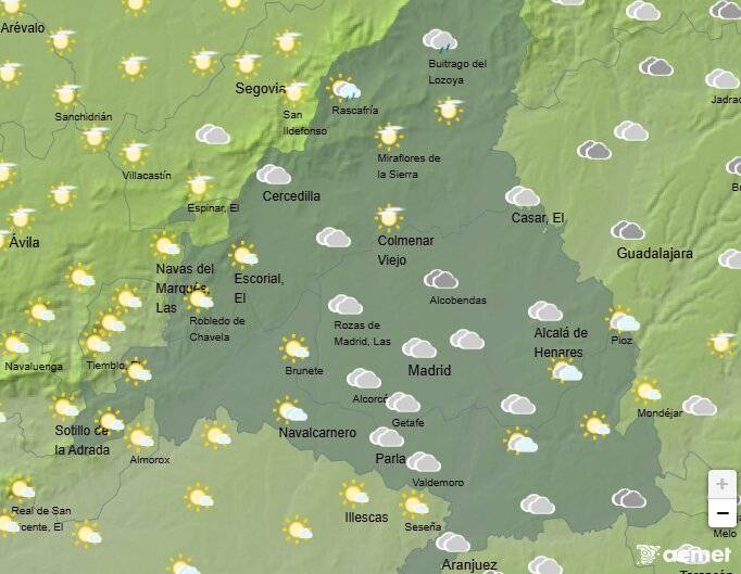 Cielos nubosos y máximas de hasta 29ºC este lunes en la Comunidad de Madrid