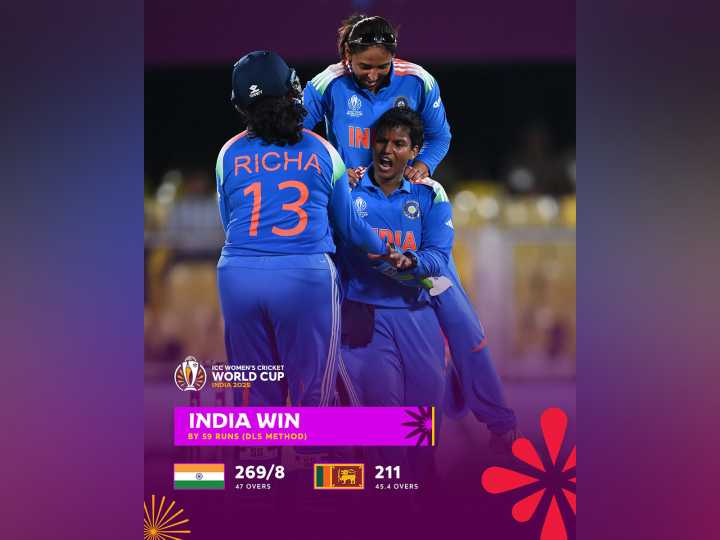 Women's World Cup 2025: India defeat SL by 59 runs