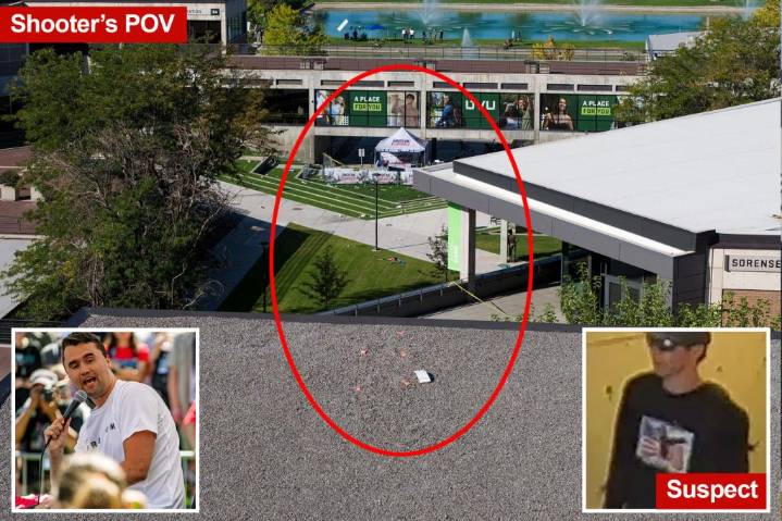Charlie Kirk shooter's exact POV apparently revealed in chilling new photos that show his sniper's nest