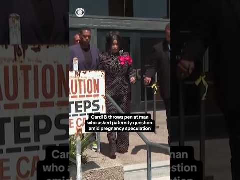 Cardi B throws pen at man who asked paternity question amid pregnancy speculation #shorts