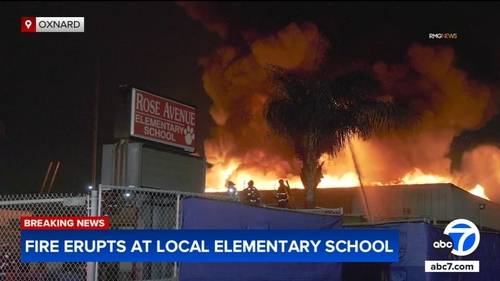 Fire erupts at Rose Avenue Elementary School in Oxnard