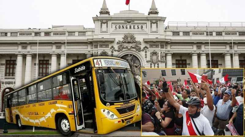 Conductores de la Línea 41 marchan al Congreso y claman: “Queremos vivir, tenemos familia”