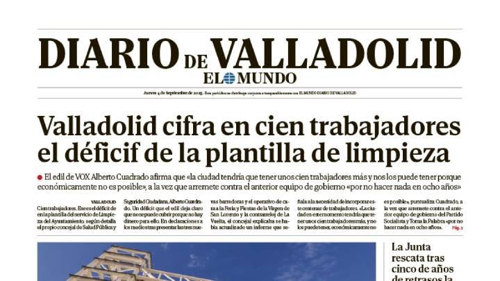 Portada de Diario de Valladolid del 4 de septiembre de 2025