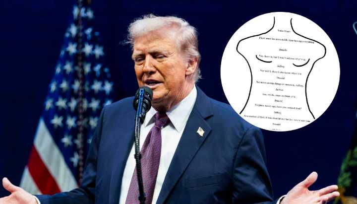 Polémico dibujo: Trump niega haber firmado supuesta carta de cumpleaños a Jeffrey Epstein