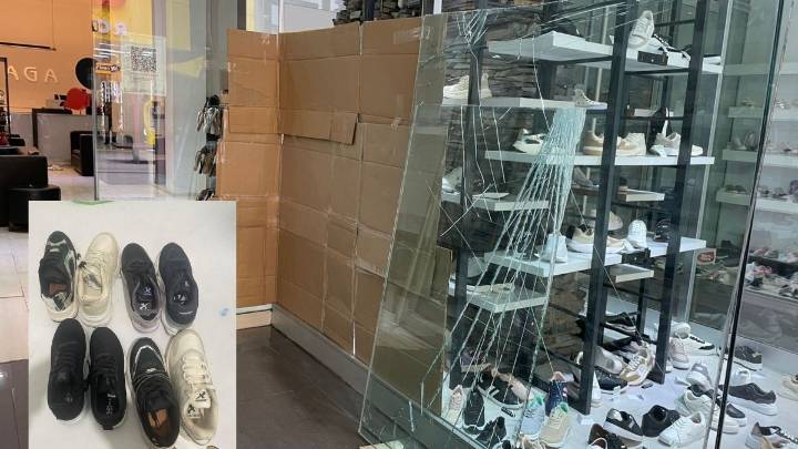 Otro robo en la peatonal de Santa Fe: destruyeron la vidriera y se llevaron zapatillas del mismo pie