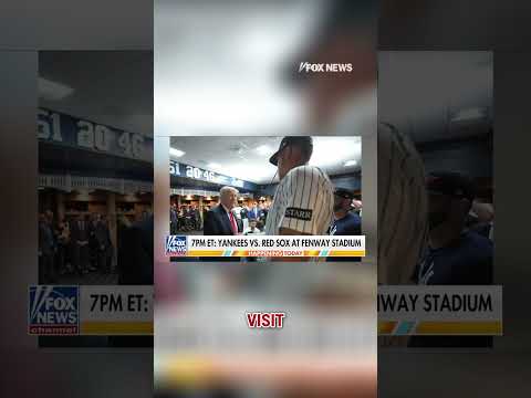 Trump visits Yankees locker room for pep talk #shorts