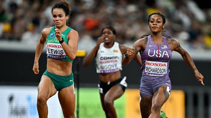 Aussie Torrie Lewis smashes national 100m record with blistering heat at world championships