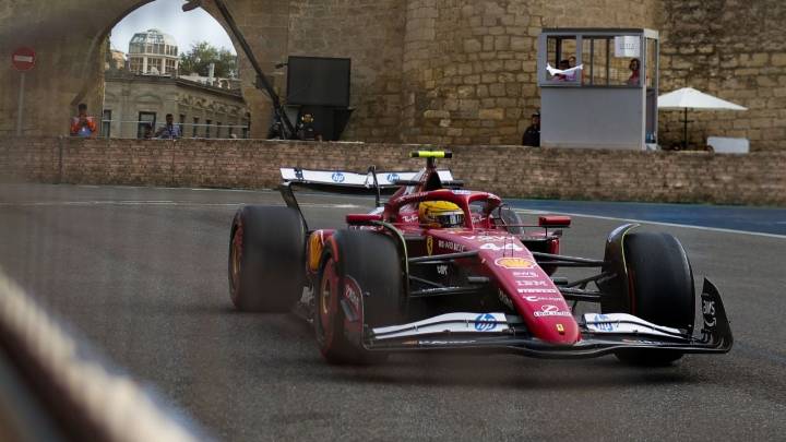 Hamilton y Ferrari dominan en Bakú: McLaren pierde protagonismo en libres del GP de Azerbaiyán
