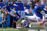Malik Nabers carted off with injury in potential Giants nightmare