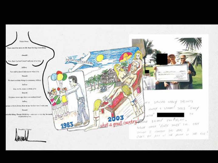 Chistes de mal gusto, fotos comprometedoras y el dibujo de una mujer desnuda atribuido a Trump: qué hay en el libro de cumpleaños de Epstein