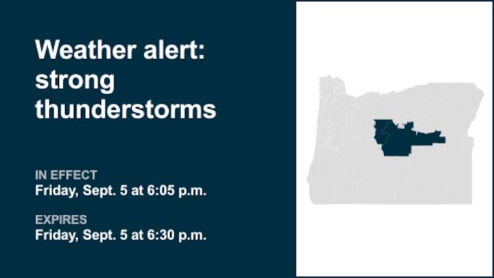 Update: Nickel-sized hail forecast with thunderstorms to hit Ochoco-John Day Highlands and Central Oregon Friday