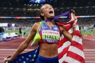 Anna Hall re-emerged as heptathlete world champion after enduring injuries, wrestling with self