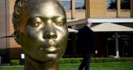 Shimmering gigantic golden head aims to raise eyebrows