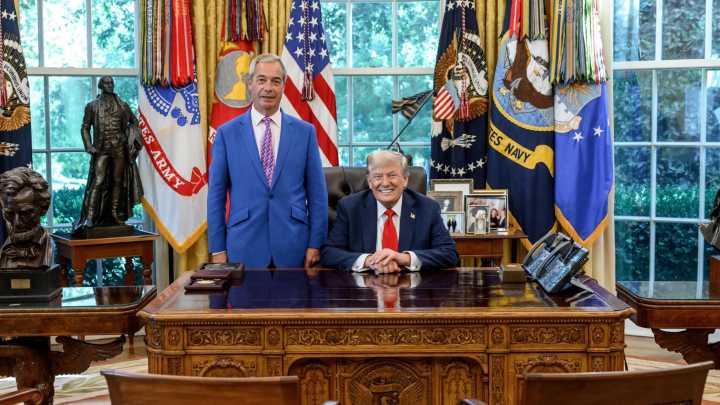 Nigel Farage shares picture alongside Donald Trump in Oval Office - after Reform leader gives evidence to US Congress