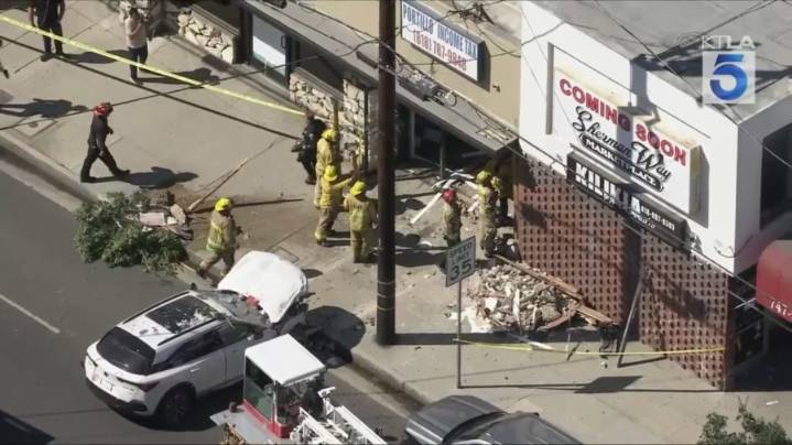 Crash sends car into Valley Glen storefront; 1 hurt