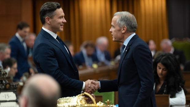 Carney and Poilievre exchange pleasantries, then resume an epic debate