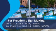 Watertown Library Hosting Teen For Freedom Sign Making