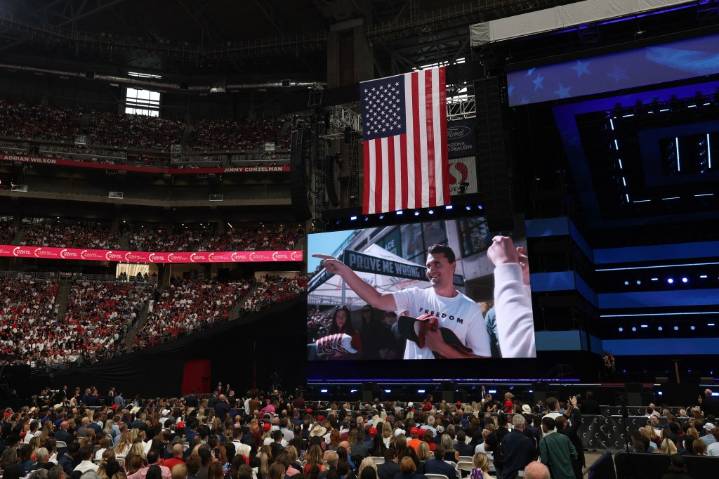 Charlie Kirk honored by Trump and others at memorial service