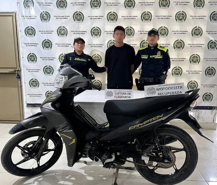 En flagrancia fue capturado un hombre por el hurto de una motocicleta en Pitalito