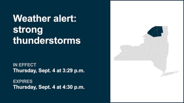 NY weather: Weather alert for strong thunderstorms in St. Lawrence and Franklin counties