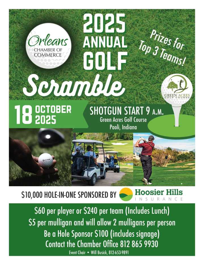 Orleans Chamber of Commerce announces 2025 Golf Scramble