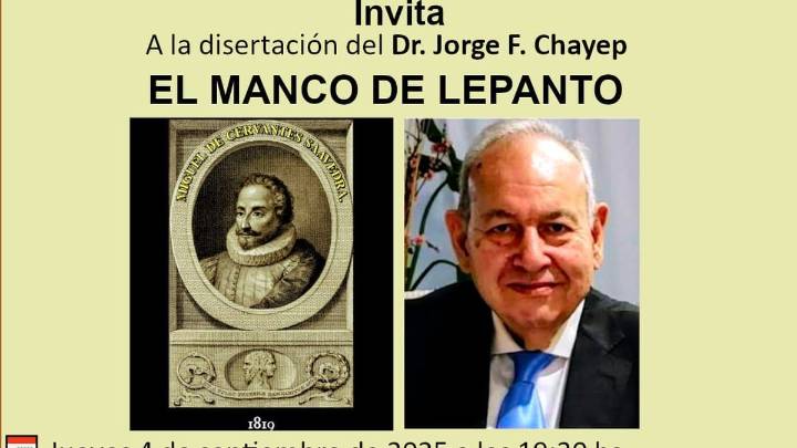 Jorge Chayep disertará sobre "El Manco de Lepanto"