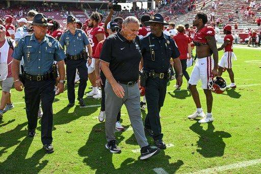 Arkansas fires coach Sam Pittman in middle of 6th season with 32