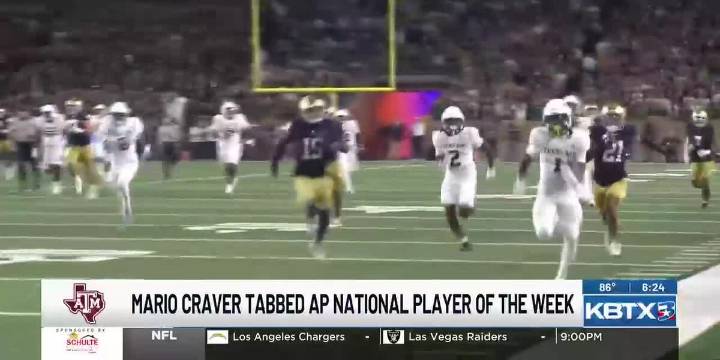 Receiver Mario Craver earns Associated Press National Player of the Week