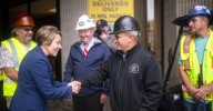 Massachusetts Gov. Healey visits UMass Dartmouth for tour of LARTS building