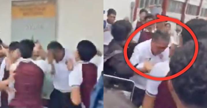 VIDEO: Alumnos dan paliza a director del Cetis 78 acusado de acoso sexual contra las mujeres