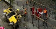 Accidente en Centro de Lima: auto cae del puente Ricardo Palma y deja 8 heridos, entre ellos dos menores
