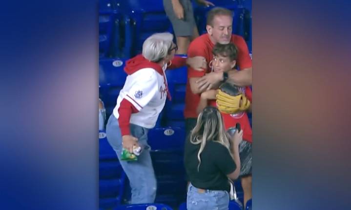 'Phillies Karen' grabs ball from child; boy meets Bader