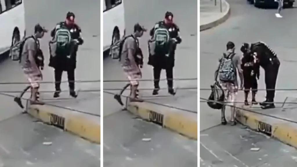 Policía de la CDMX conmueve las redes al regalarle una mochila a un niño
