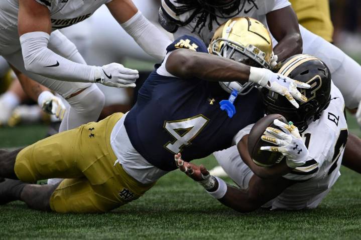 Notre Dame relies on backfield tandem in visit to Arkansas
