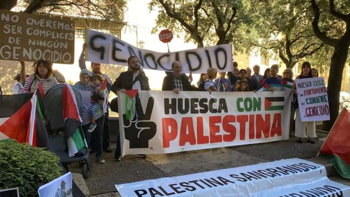 'Huesca con Palestina' pide al Ayuntamiento una "postura clara ante el genocidio"