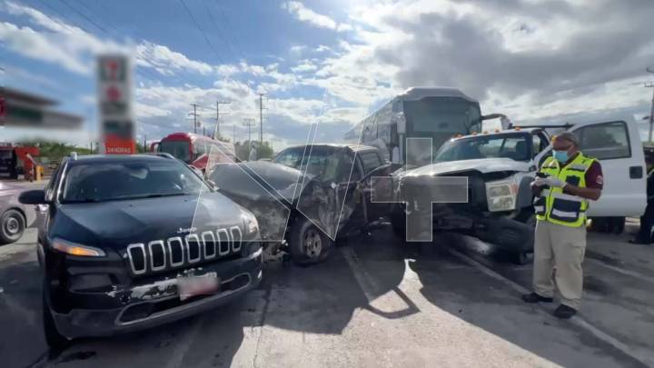 Choque Múltiple en Reynosa Deja Cuatro Personas Lesionadas