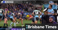 Hughes bleeds from Trindall's big hit