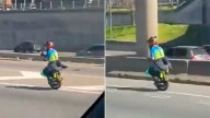 Imprudente: circuló por Panamericana en un monociclo eléctrico a 100 km/h