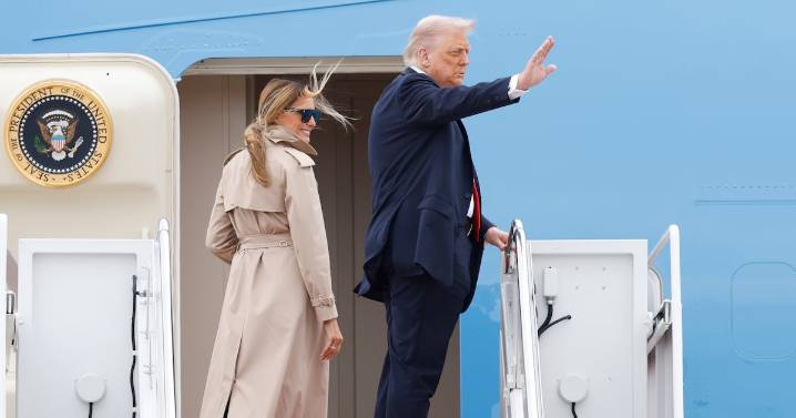 Trump departs White House for friendly meeting with royal family