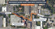 Construction to close a portion of Sacred Heart entrance