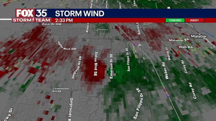 NWS: Weak tornado briefly touched down in Palm Bay on Sunday