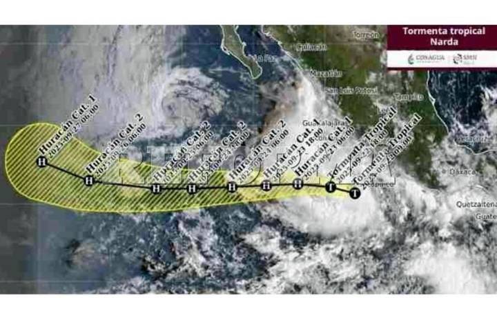 Generará 'Narda' lluvias intensas  en cuatro estados