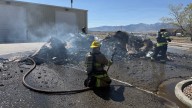 Erda trash fire extinguished in fire station lot