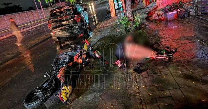 Motociclista perdió la vida al impactarse con una camioneta estacionada en Ciudad Madero