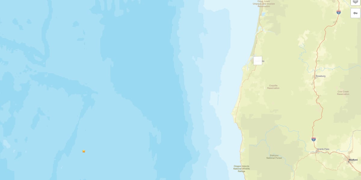 5.1 magnitude earthquake reported off Oregon coast Tuesday